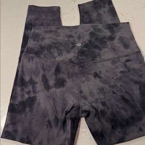 lululemon athletica Womens Charcoal Tie-Dye Leggings